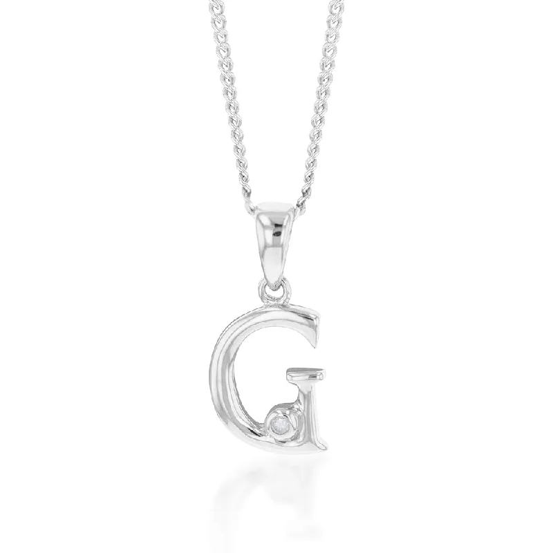 Exclusive Jewelry Sale – Grab Timeless Pieces Now Silver Pendant Initial G Set with Diamond
