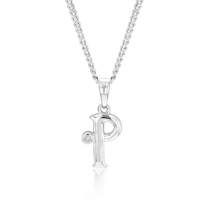 Limited-Time Jewelry Discounts – Shine Without The Splurge Silver Pendant Initial P set with Diamond