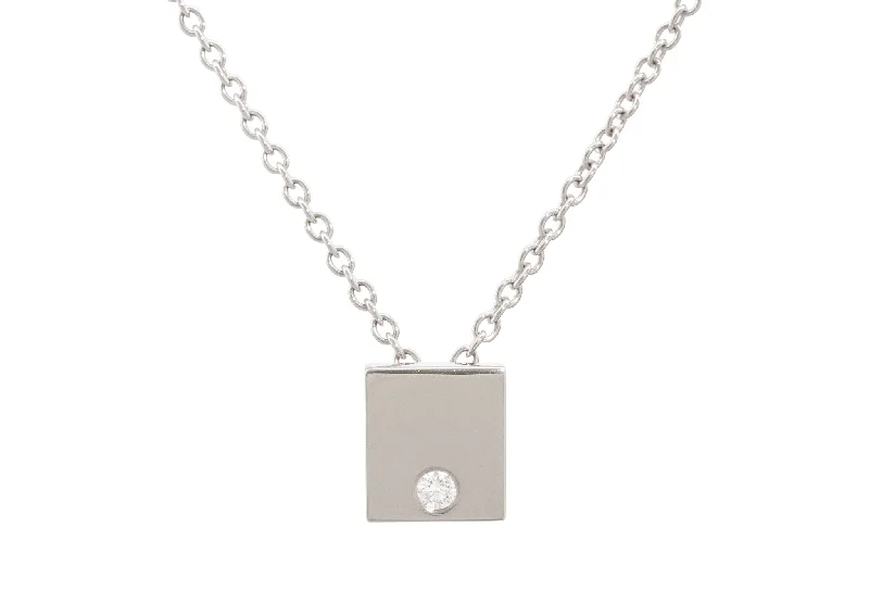 Shop High-Quality Jewelry At Jaw-Dropping Discounts Square Love Stories Diamond Pendant, White Gold & Platinum