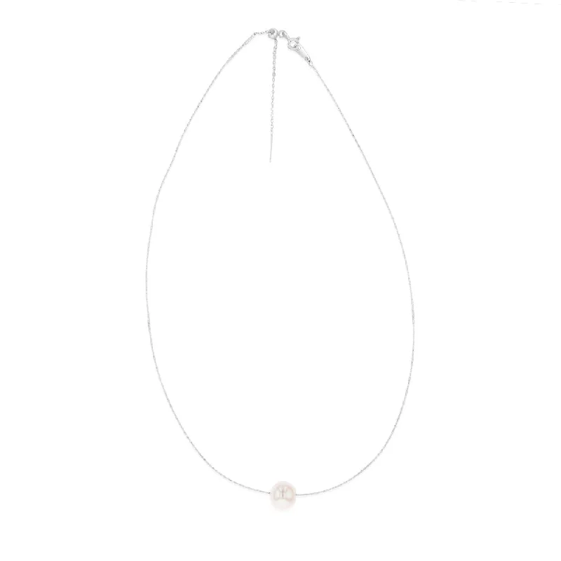 Limited-Time Jewelry Sale – Elegant Styles At Less Sterling Silver 10-12mm White Fresh Water Pearl On Adjustable Choker Chain