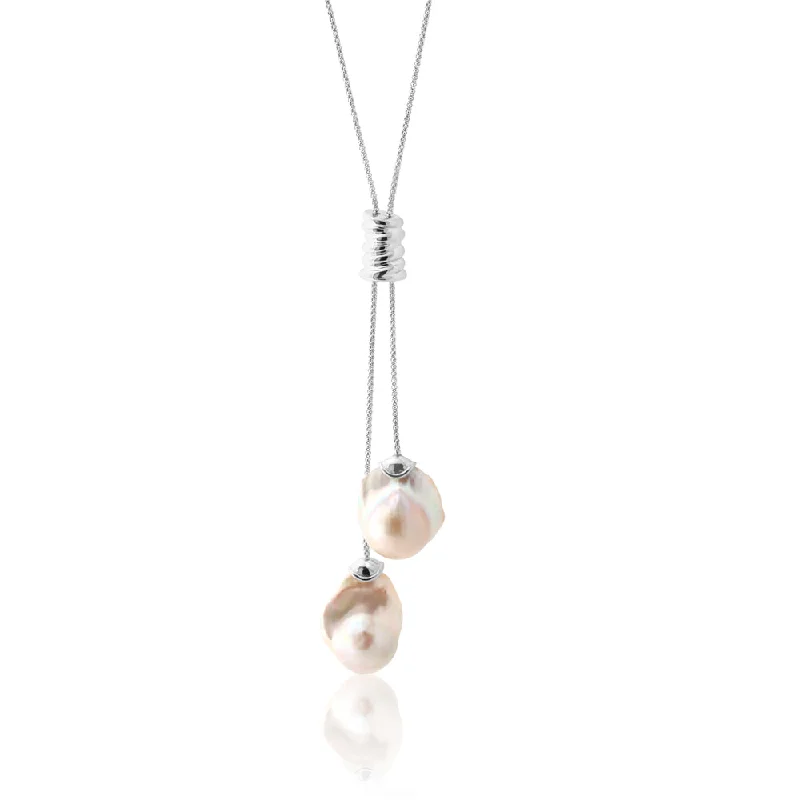 Limited-Time Offer On Elegant Jewelry Pieces Sterling Silver Baroque Pearl Chain