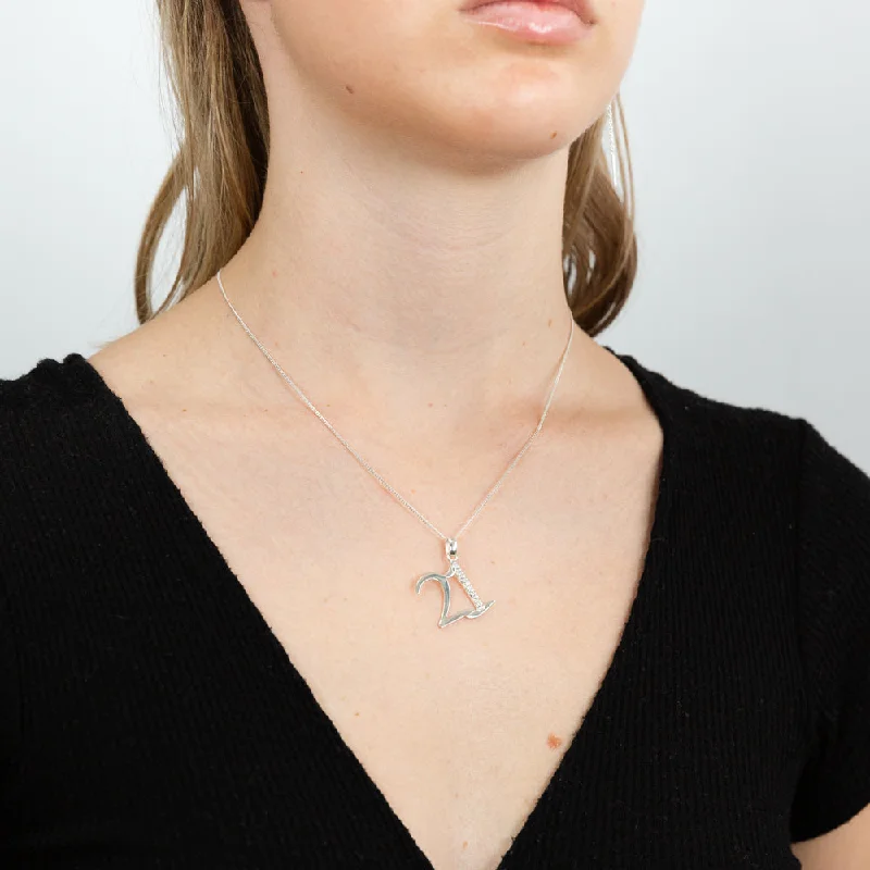 Don't Miss These Dazzling Jewelry Discounts Sterling Silver Cubic Zirconia On Number "21" pendant