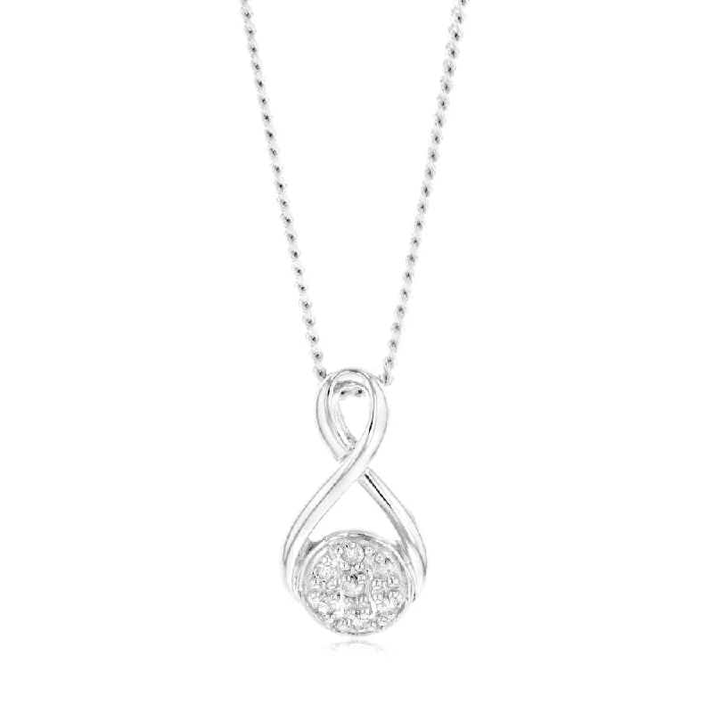 The Perfect Jewelry Piece At The Perfect Price Sterling Silver Diamond Pendant with 7 Brilliant Cut Diamonds