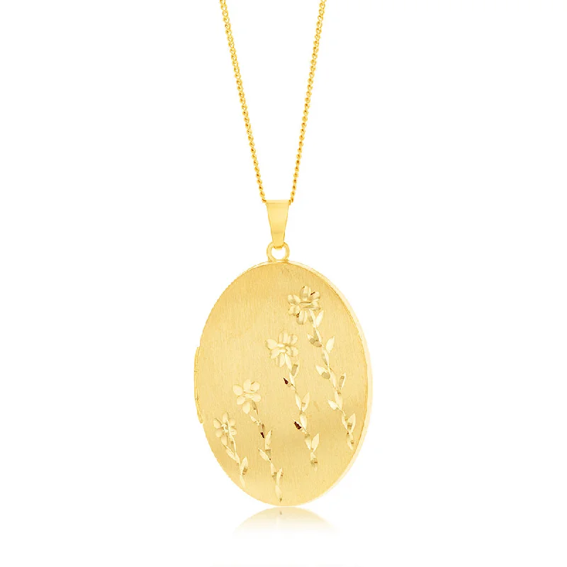 Luxury Jewelry Clearance – Shop Premium Styles Now Sterling Silver Gold Plated Engraved Oval Locket