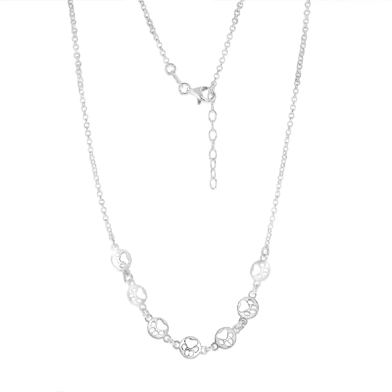 Unmissable Deals On Handmade Jewelry Collections Sterling Silver Paw Mark Discs On 45cm Chain