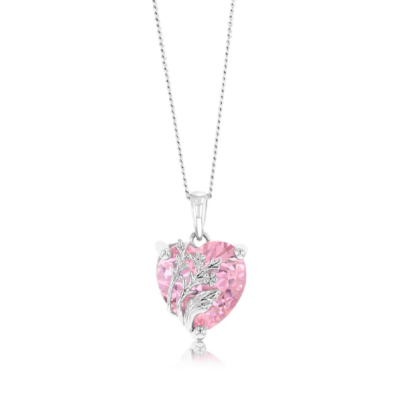 The Ultimate Jewelry Sale – Shop Premium Styles Sterling Silver Pink Heart Cubic Zirconia Pendant