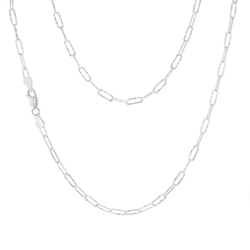 Shine In Style – Shop Jewelry Discounts Today Sterling Silver Textured Paperclip 60 Gauge 45cm Chain