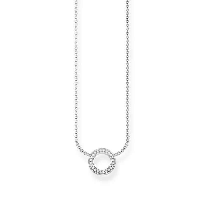 Buy More, Save More On Stunning Jewelry Designs Sterling Silver Thomas Sabo Circular Zirconia Necklace