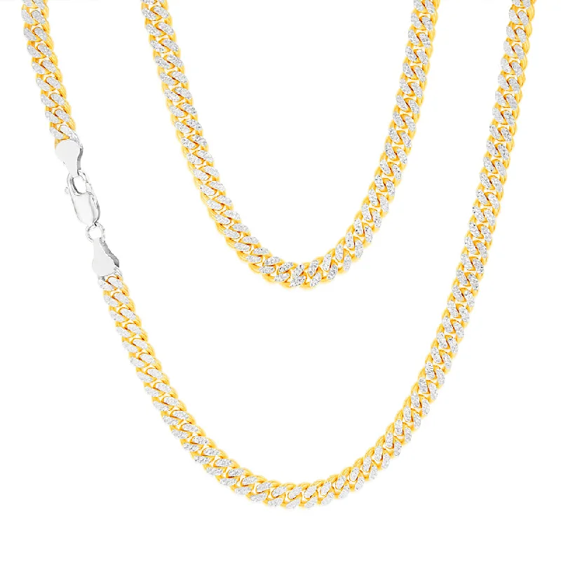 Waterproof Stainless Steel Jewelry For Lasting Beauty Sterling Silver Two Tone Pave Curb 180 Gauge 50cm Chain