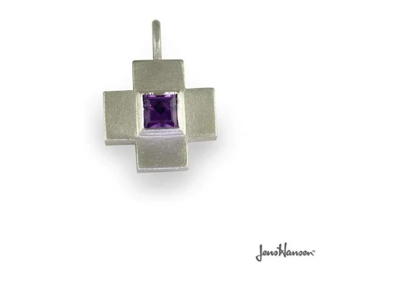 Seasonal Jewelry Deals – Elevate Your Style Swiss Cross and Purple Amethyst Pendant, Sterling Silver