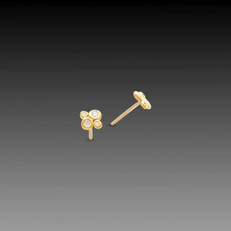 Modern Jewelry At Exclusive Discounts – Shop Today Tiny Disk Stud Earrings with Diamonds