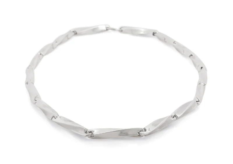 Flash Jewelry Sale – Get Stunning Pieces At Low Prices Twisted Block Chain Necklace, Sterling Silver
