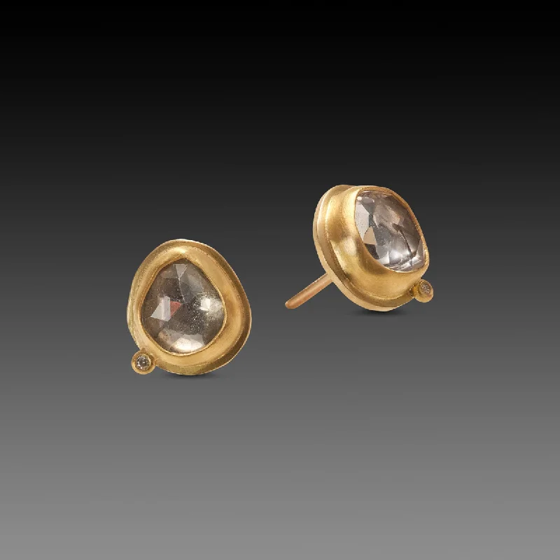 Modern Statement Jewelry For Bold Styling White Sapphire Stud Earrings