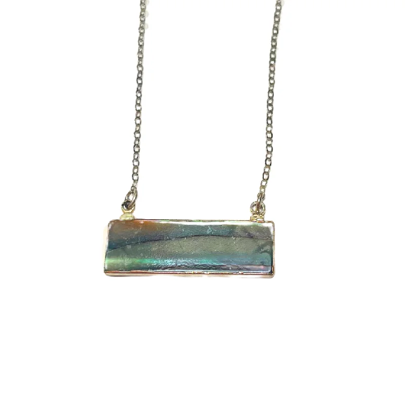 Luxury Jewelry At Unbeatable Discounts Abalone Bar Necklace in Silver