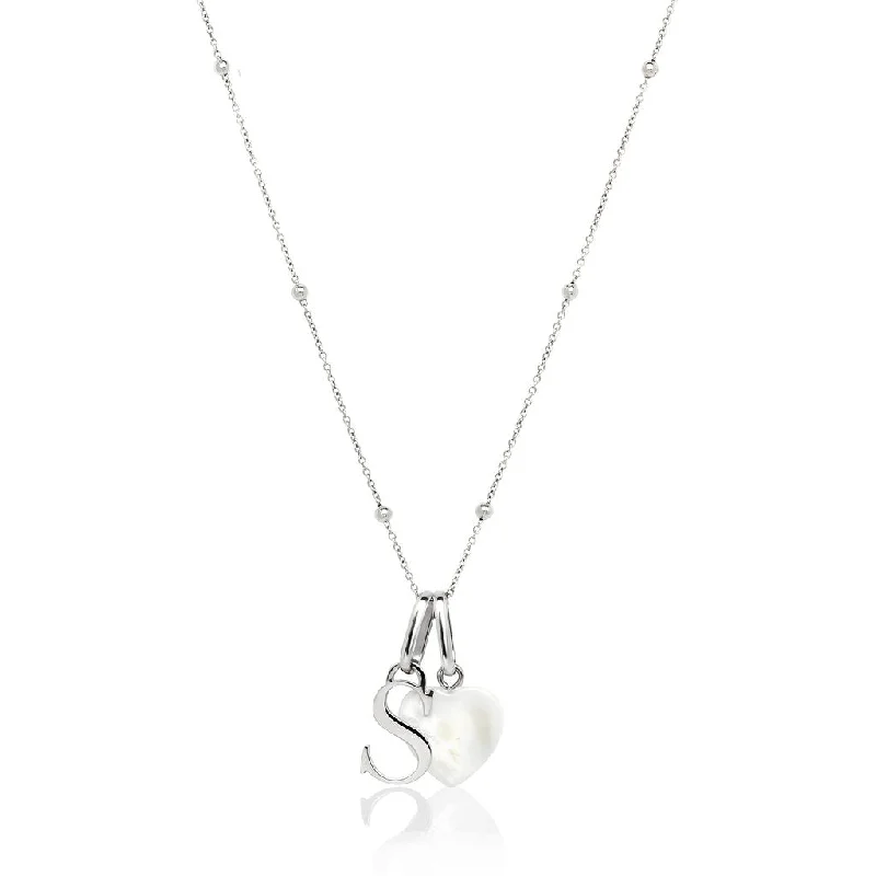 Personalized Engraved Jewelry For Meaningful Gifts Personalised Initial & Birthstone Necklace (Silver)
