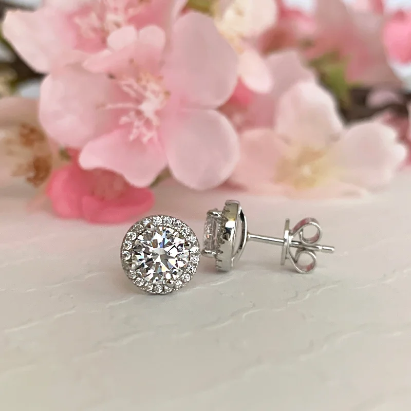 Stunning Jewelry At Even More Stunning Prices 2 ctw Round Halo Stud Earrings