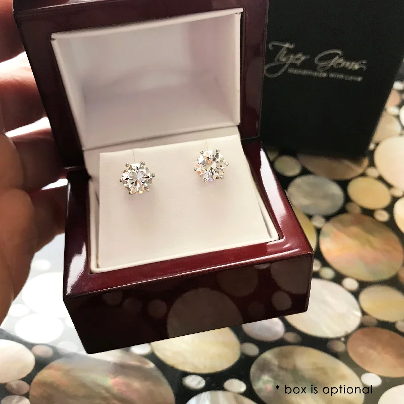 Luxury Jewelry Clearance – Shop Premium Styles Now 3 ctw 6 Prong Stud Earrings