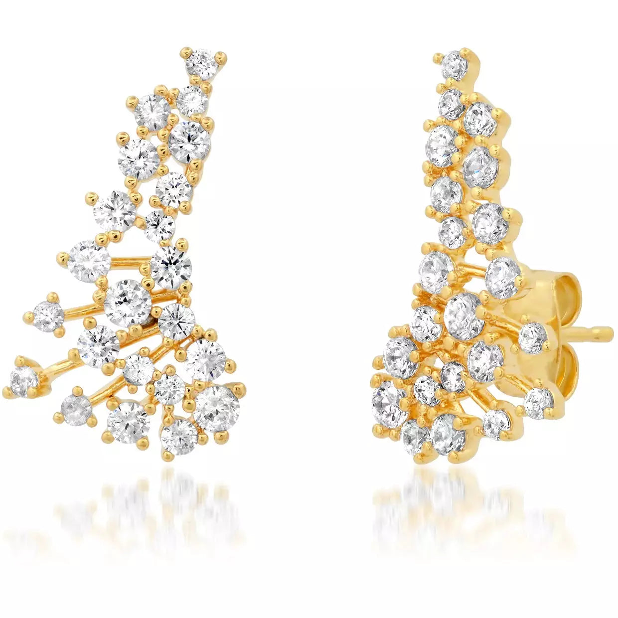 TAI Gold and CZ Scattered Stud Earrings