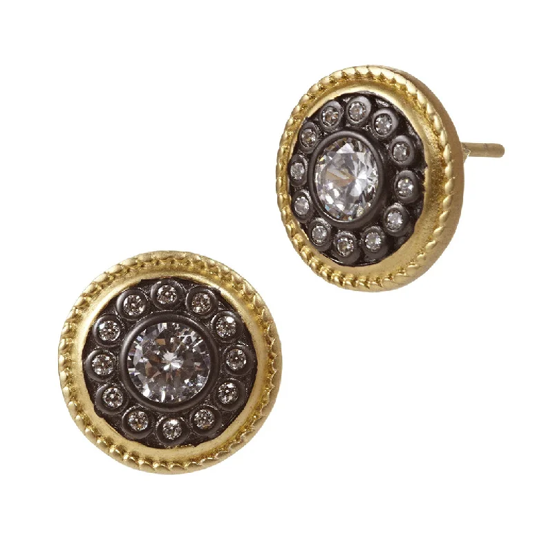 Freida Rothman Nautical Button Stud Earrings