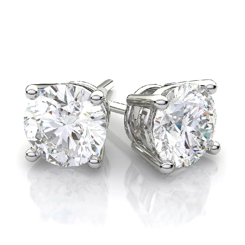 Timeless Elegance, Temporary Discounts – Act Fast Mia 14k White Gold Plated Sterling Silver Stud Earrings with Simulated Diamond Crystals