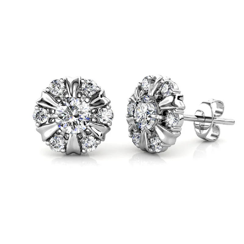 Best Jewelry Sale Prices – Limited-Time Offer Millie 18k White Gold Plated Stud Earrings with Simulated Diamond Crystals