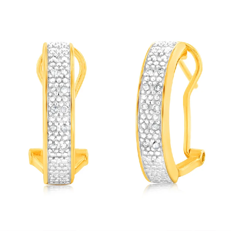 Buy More, Save More On Stunning Jewelry Pieces 1/10 Carat Diamond Hoop Earrings in Gold Plated Silver