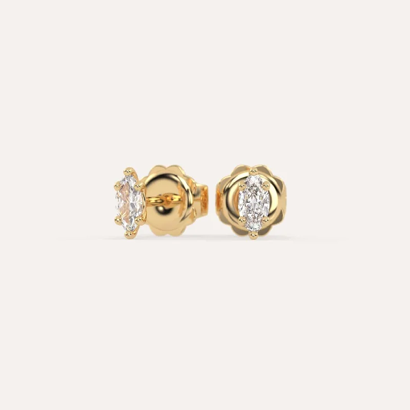 Elegant Rose Gold Jewelry For A Stylish Touch 1/2 carat Marquise Diamond Stud Earrings Elegant Rose Gold Jewelry For A Stylish Touch 1/2 carat Marquise Diamond Stud Earrings