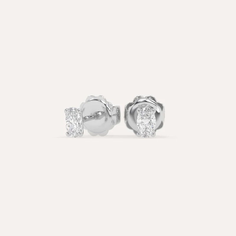 Big Discounts On Elegant Jewelry Collections 1/2 carat Oval Diamond Stud Earrings LAB