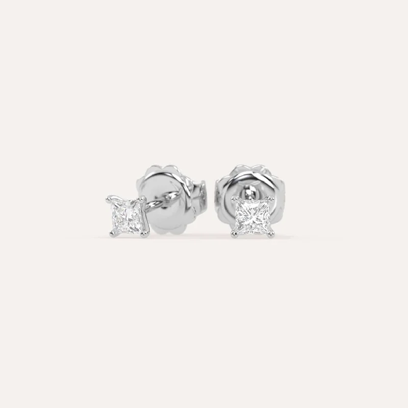 Jewelry Clearance – Final Chance To Save Big 1/2 carat Princess Diamond Stud Earrings LAB