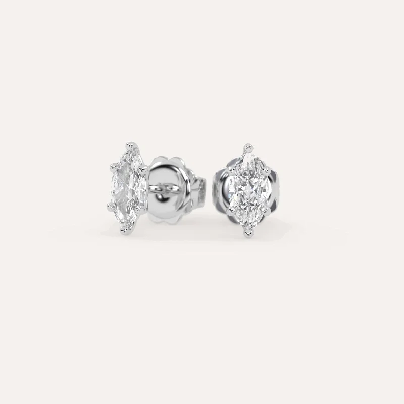Affordable Luxury Jewelry – Style At A Great Price 1 carat Marquise Diamond Stud Earrings LAB