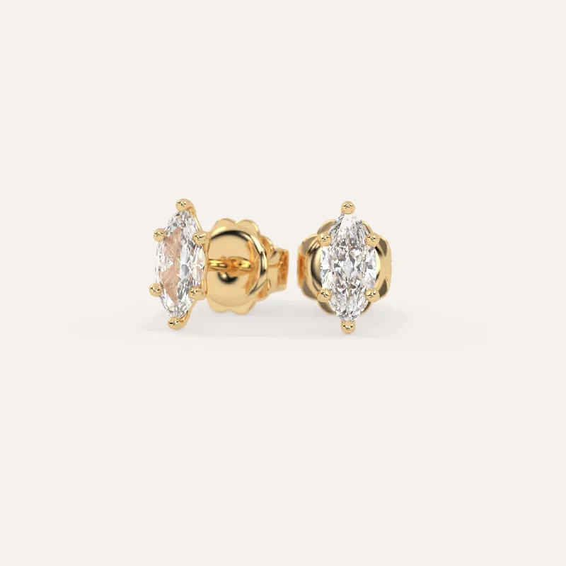 Waterproof Stainless Steel Jewelry For Lasting Beauty 1 carat Marquise Diamond Stud Earrings Waterproof Stainless Steel Jewelry For Lasting Beauty 1 carat Marquise Diamond Stud Earrings