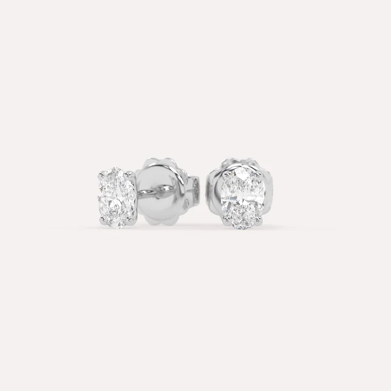Timeless Elegance At Unbelievable Discounts 1 carat Oval Diamond Stud Earrings LAB