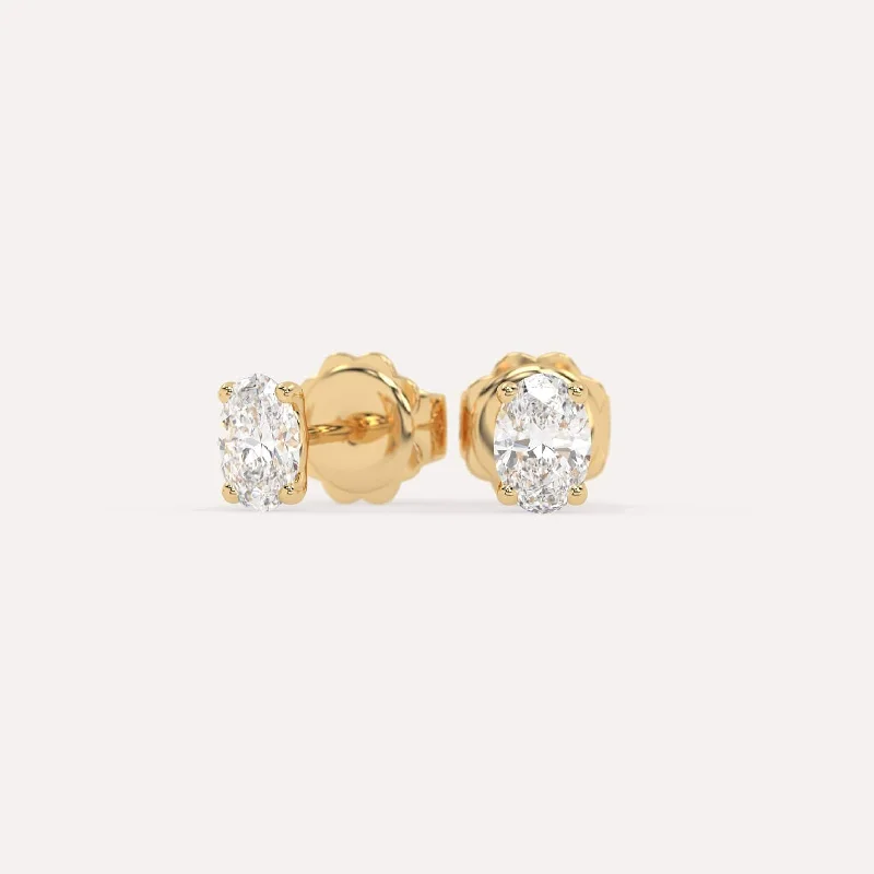 Fashion-Forward Jewelry At Exclusive Discounts 1 carat Oval Diamond Stud Earrings