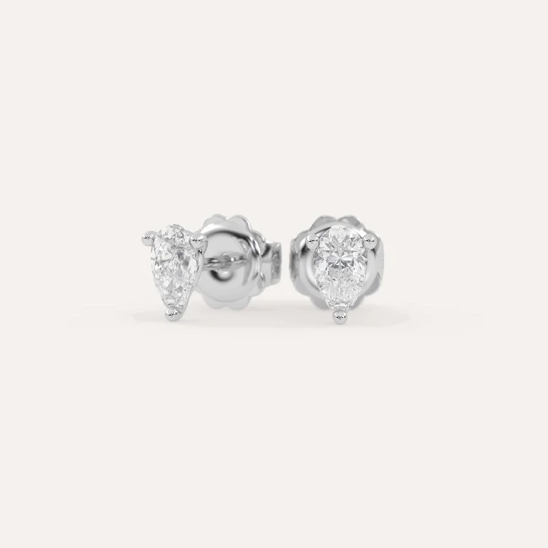 Timeless Elegance, Temporary Discounts – Act Fast 1 carat Pear Diamond Stud Earrings LAB