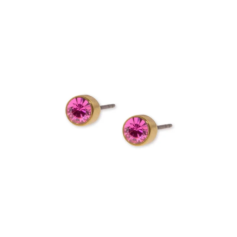 Luxury Handcrafted Jewelry For Elegant Looks 1928 Jewelry Round Crystal Tiny Stud Earrings