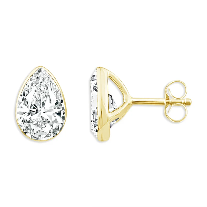Timeless Elegance, Temporary Discounts – Act Fast 14K Yellow Gold 1.50 CTW Pear Lab Grown Diamonds Stud Earrings