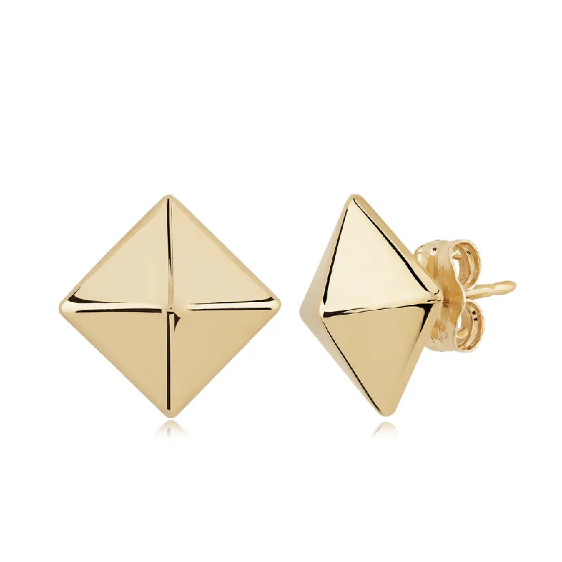 Get The Best Deals On Timeless Jewelry Pieces 14K Yellow Gold 6mm Pyramid Stud Earrings