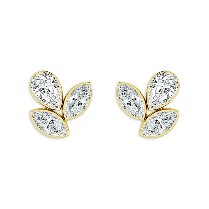 Sparkle On A Budget – Fine Jewelry For Less 14K Yellow Gold Bubbles Stud Lab Diamonds Stud Earrings