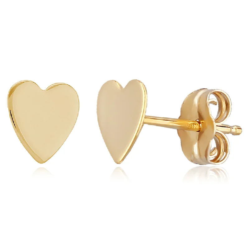 Exclusive Online Discounts On Stylish Jewelry 14K Yellow Gold Plain Heart Stud Earrings