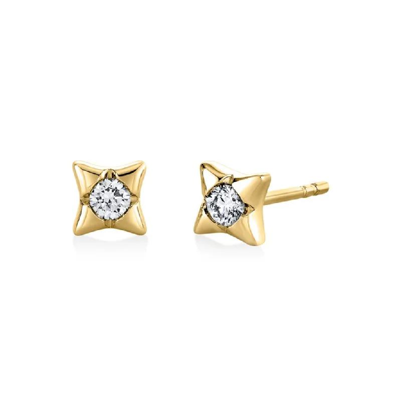 Jewelry Flash Sale – Stylish Designs At Unbeatable Rates 14K Yellow Gold 'Solaz' Diamond Sun Stud Earrings