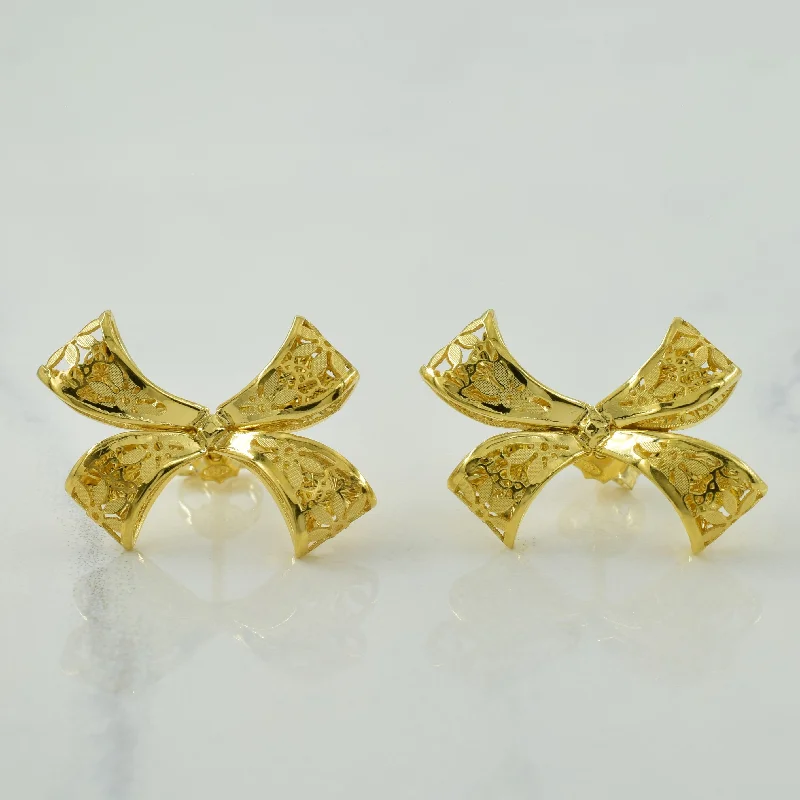 Modern Statement Jewelry For Bold Styling 14k Yellow Gold Stud Earrings |