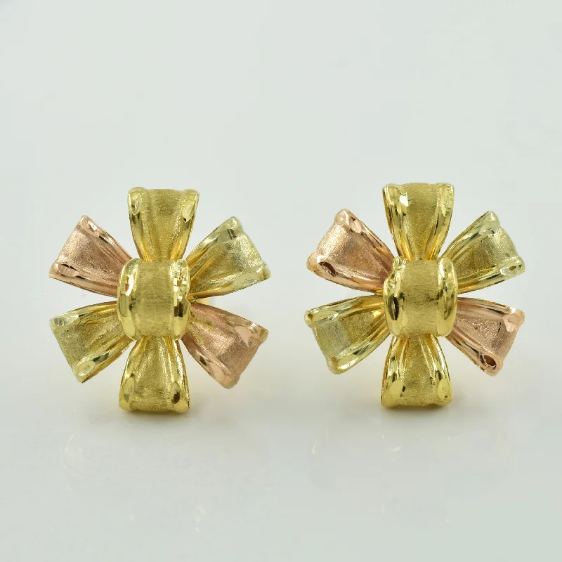 Eco-Friendly Sustainable Jewelry For Conscious Buyers 14k Yellow & Rose Gold Stud Earrings |