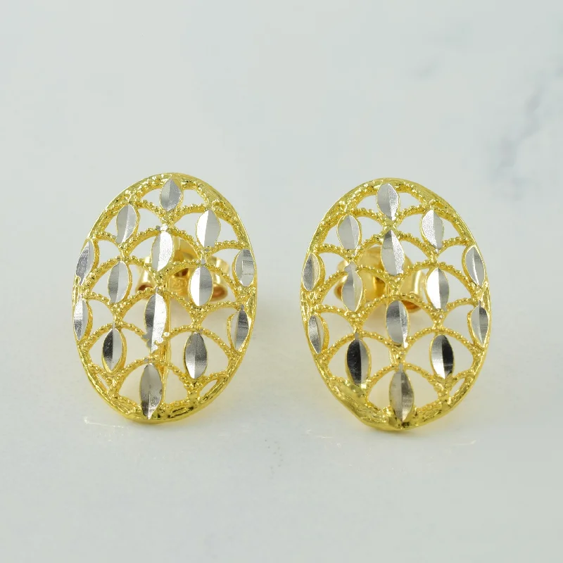 Shop Modern Jewelry Collections With Exclusive Discounts 18k Two Tone Gold Stud Earrings |