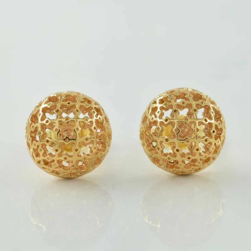 Bold And Beautiful Jewelry Now At Irresistible Prices 18k Yellow Gold Filigree Stud Earrings |