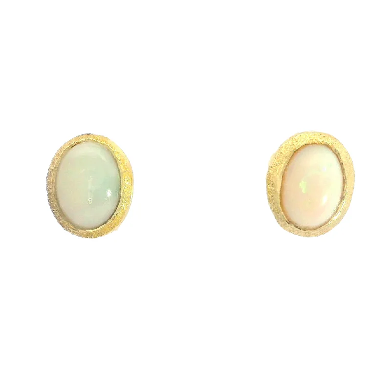 Best Jewelry Deals – Premium Quality At Exclusive Discounts 18K Yellow Gold Vermeil Oval Opal Stud Earrings