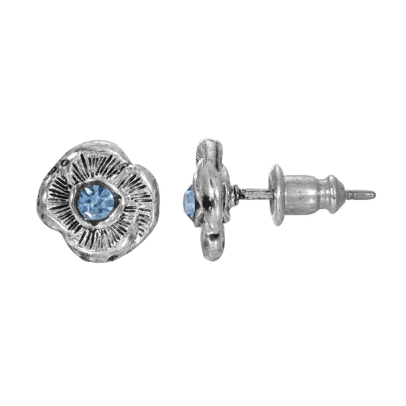 Shop Dazzling Jewelry With Special Promotional Discounts 1928 Jewelry Blue Crystal Flower Stud Earrings