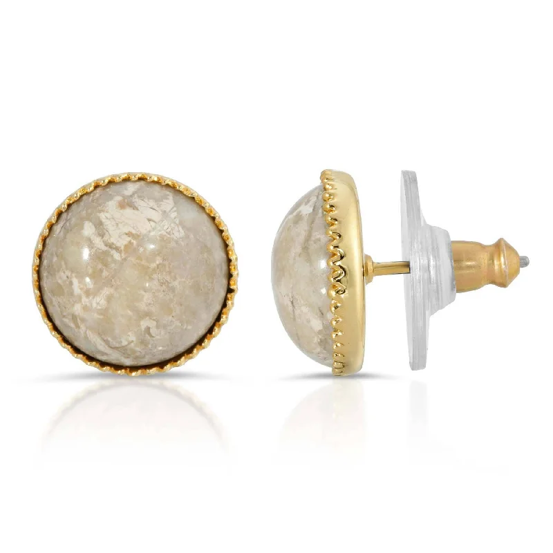 Personalized Jewelry Sale – Meaningful Gifts At Great Prices 1928 Jewelry Classic Round Riverstone Gemstone Stud Earrings