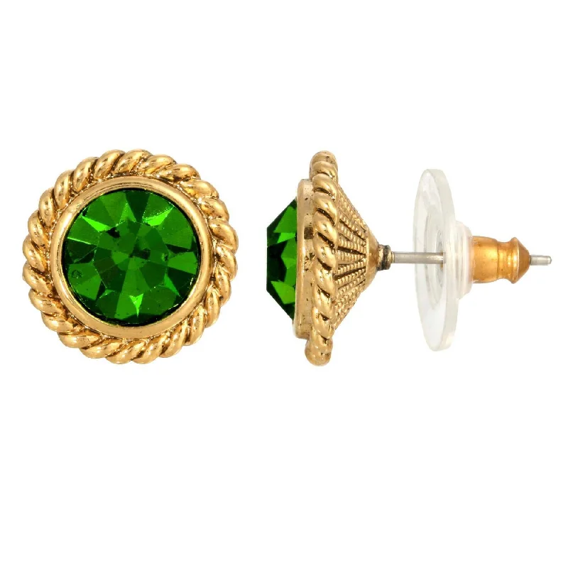 Waterproof Stainless Steel Jewelry For Lasting Beauty 1928 Jewelry Petite Round Crystal Rope Stud Earrings