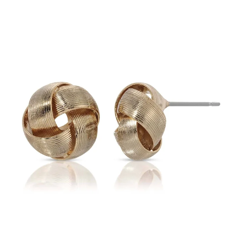 Sparkle More For Less – Jewelry Sale Happening Now 1928 Jewelry Round Love Knot Stud Earrings