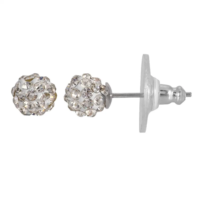 Get The Sparkle You Love At Prices You Adore 1928 Jewelry Round Petite 6mm Crystal Pave Stud Earrings